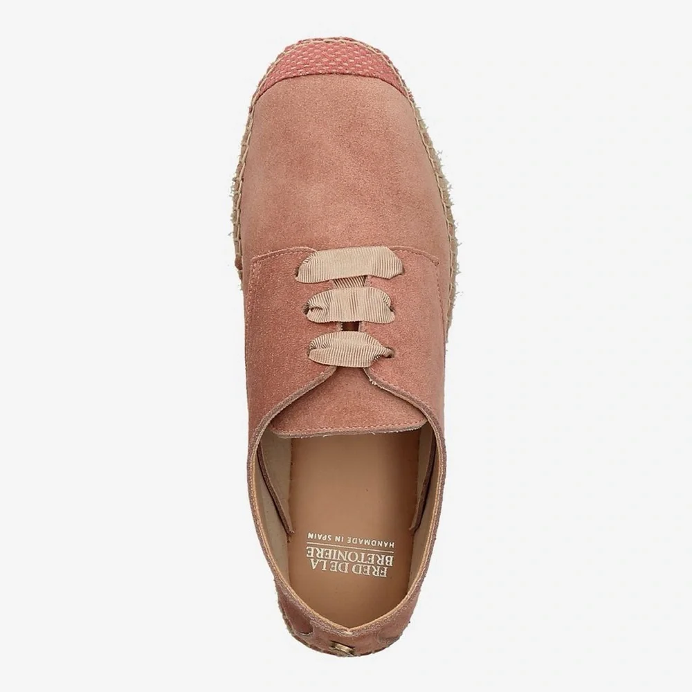 FRED DE LA BRETONIERE‎ Rose Pink Lace Up Suede Espadrilles NWOB EU 37 / US 6.5